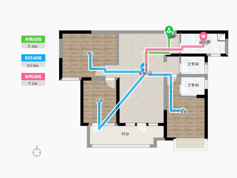 山东省-菏泽市-天润府-130.00-户型库-动静线