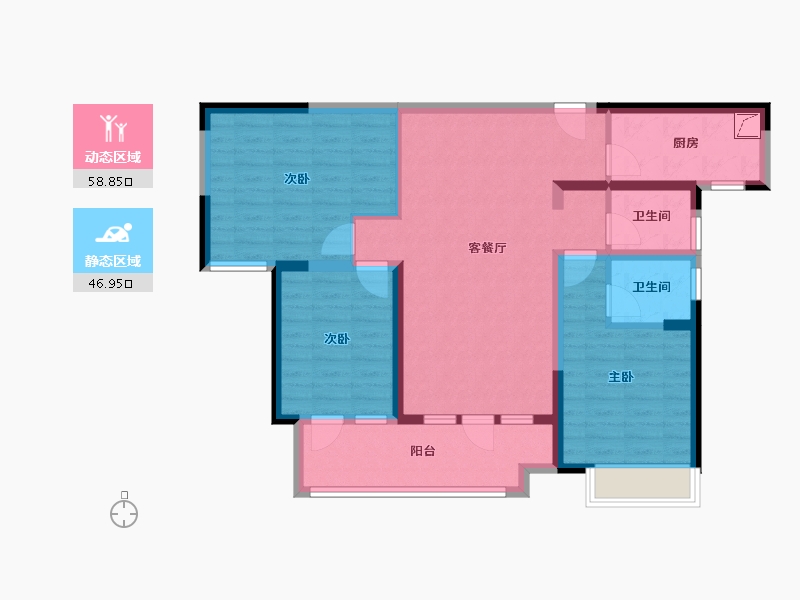 山东省-菏泽市-天润府-130.00-户型库-动静分区