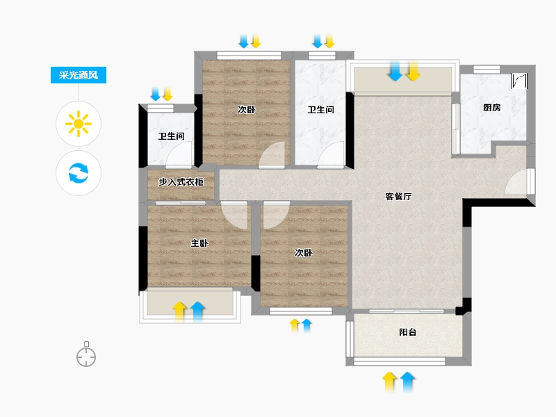 福建省-厦门市-建发和玺-75.00-户型库-采光通风