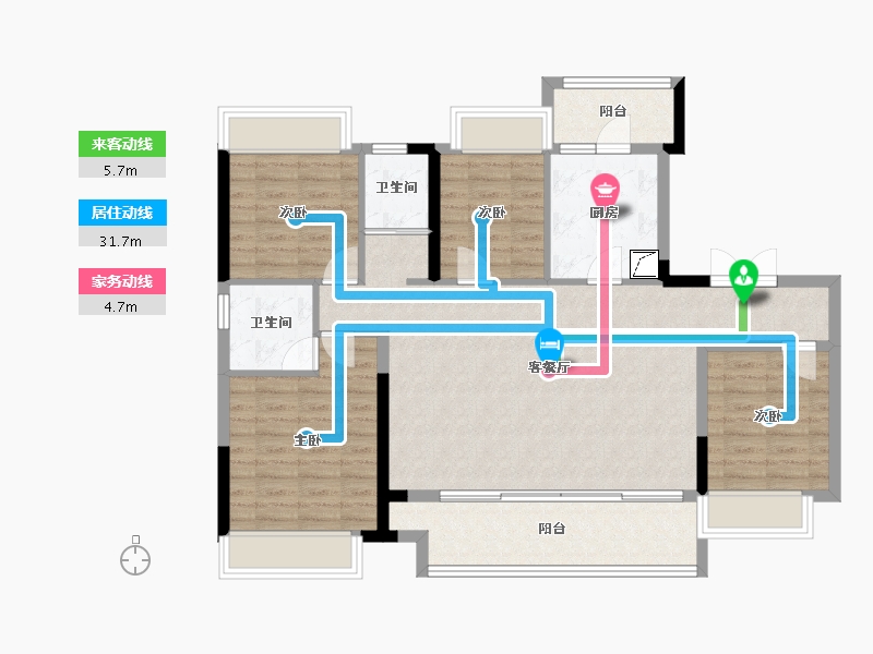 重庆-重庆市-绿地-130.00-户型库-动静线