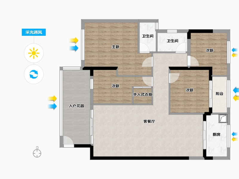 广东省-汕头市-龙光锦绣阳光御府-115.00-户型库-采光通风