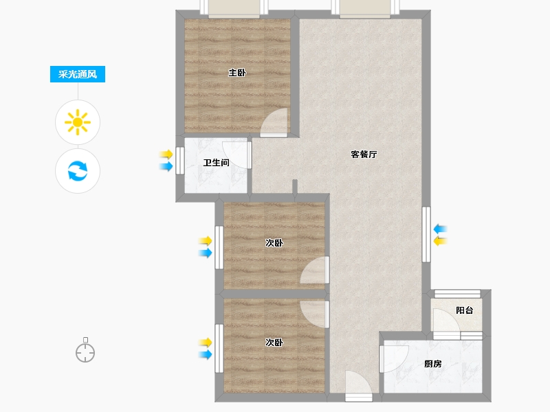 新疆维吾尔自治区-乌鲁木齐市-英伦国际2期-105.00-户型库-采光通风