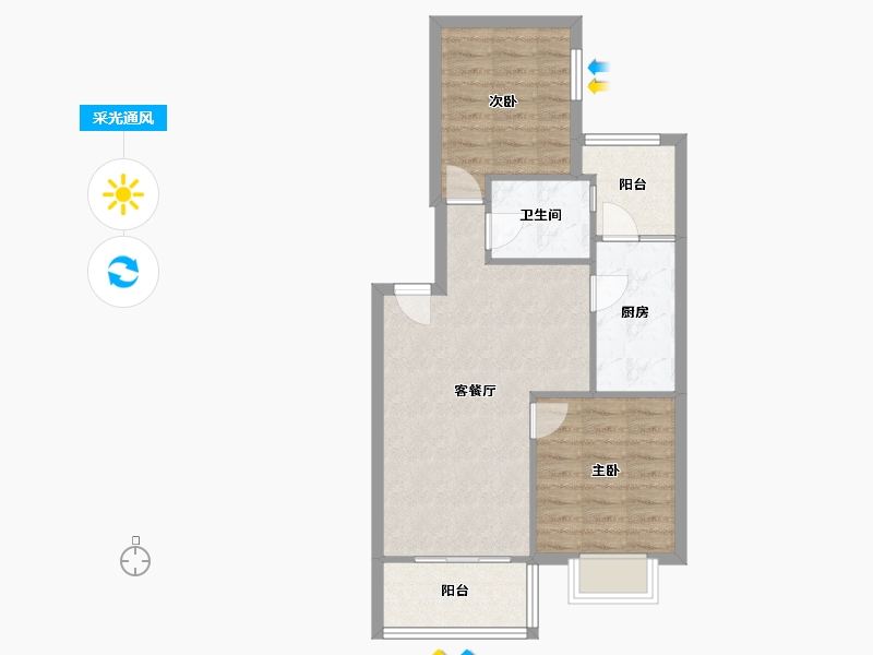 广东省-广州市-英豪花园-二期-62.00-户型库-采光通风