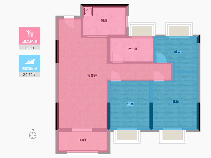 上海-上海市-俊灿星城-70.00-户型库-动静分区