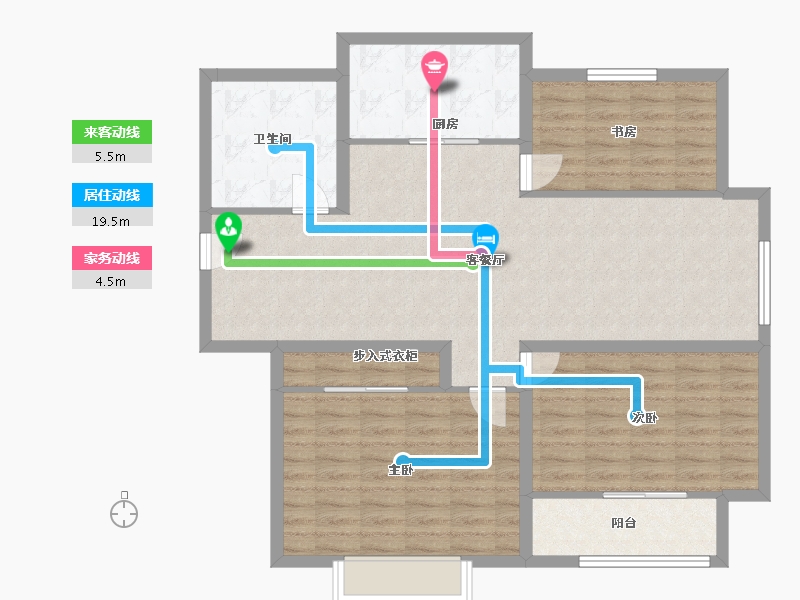 江苏省-徐州市-盛世阳光华庭-105.86-户型库-动静线