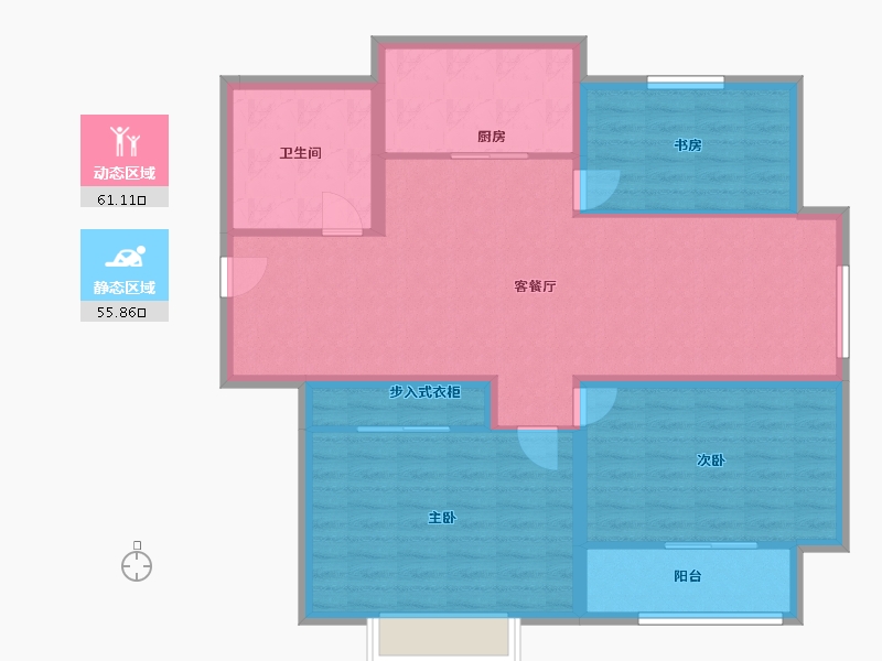 江苏省-徐州市-盛世阳光华庭-105.86-户型库-动静分区