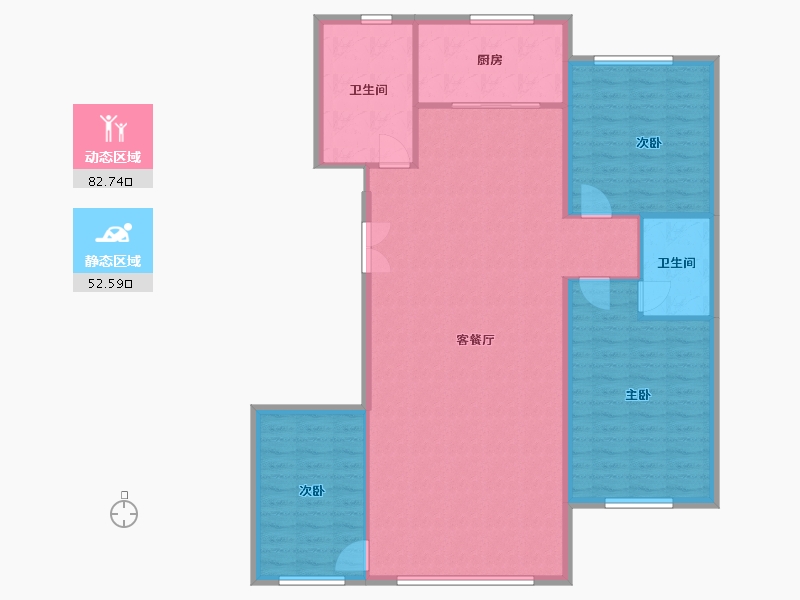 甘肃省-张掖市-蓝山公馆-125.00-户型库-动静分区