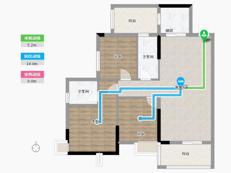 广东省-广州市-高炮楼-98.70-户型库-动静线