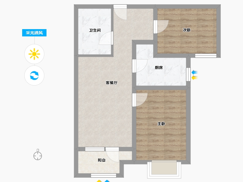 河北省-承德市-兴隆融创城-66.00-户型库-采光通风