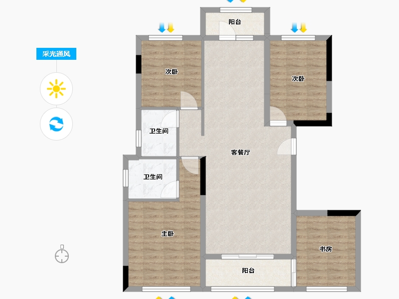 贵州省-贵阳市-四季贵州-102.00-户型库-采光通风