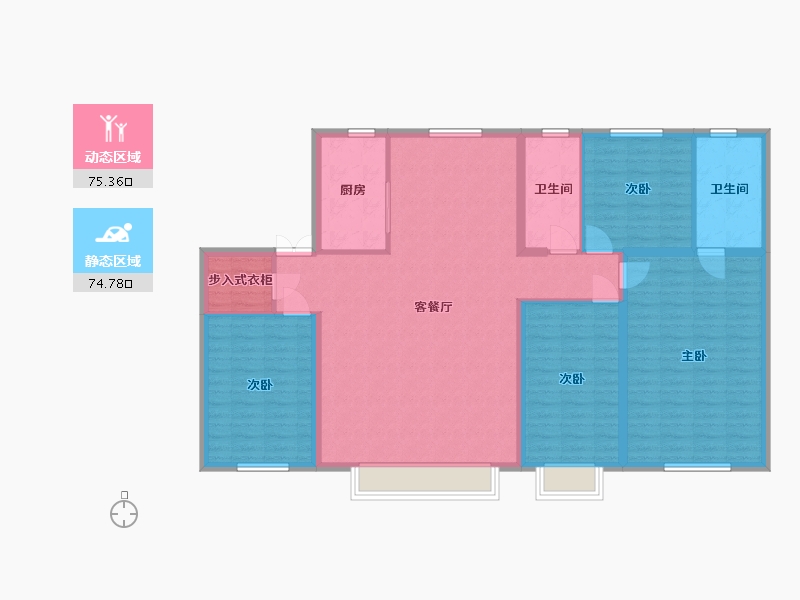 黑龙江省-佳木斯市-伟业悦府-160.00-户型库-动静分区