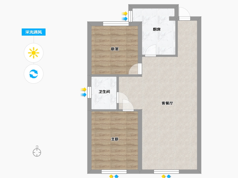 辽宁省-抚顺市-沈抚中南·煕悦-58.00-户型库-采光通风