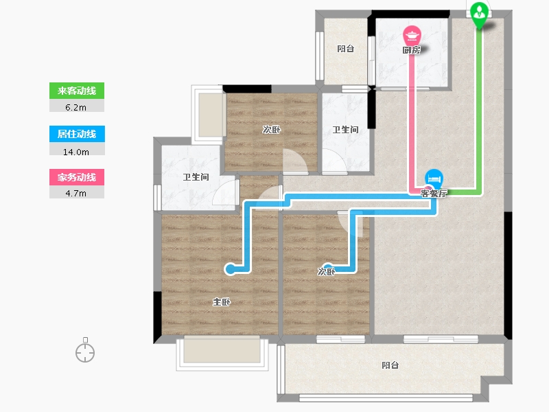 广东省-阳江市-金山翠景雅苑-96.55-户型库-动静线