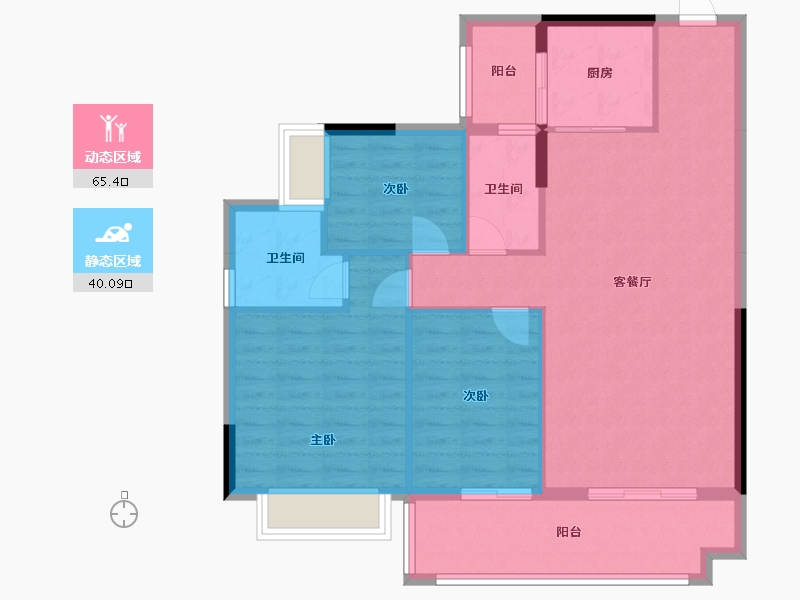 广东省-阳江市-金山翠景雅苑-96.55-户型库-动静分区