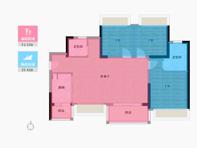 四川省-南充市-领地兰台府-89.00-户型库-动静分区