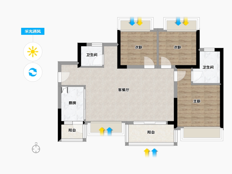 四川省-南充市-领地兰台府-89.00-户型库-采光通风