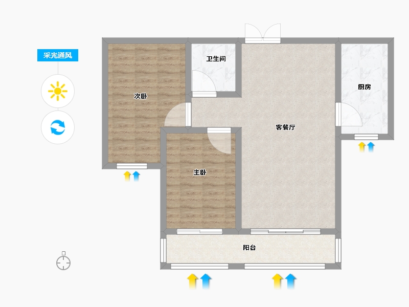 河北省-保定市-公园首府-86.00-户型库-采光通风