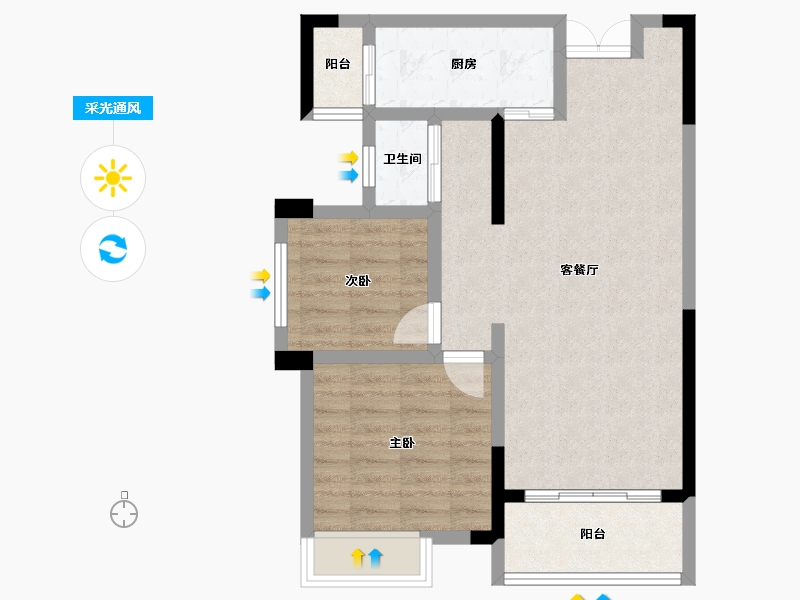 湖北省-十堰市-汇霖-69.00-户型库-采光通风