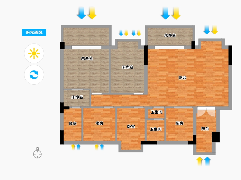 湖南省-长沙市-碧桂园翘楚棠(建设中店)-126.05-户型库-采光通风