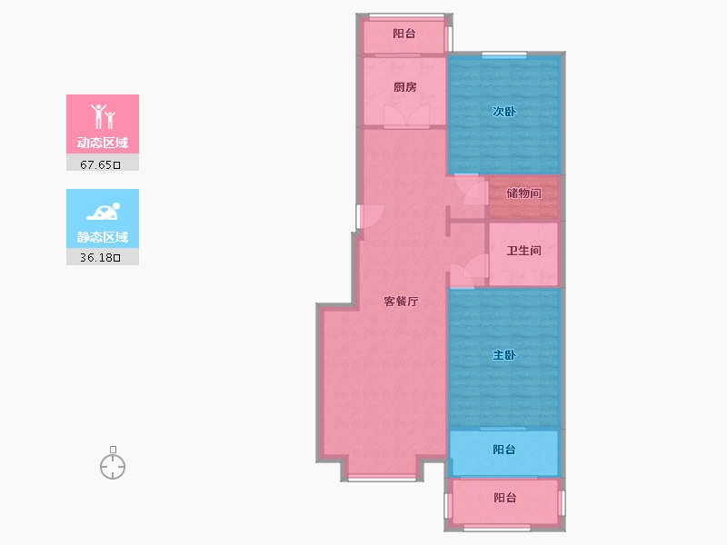 北京-北京市-清城名苑-92.00-户型库-动静分区