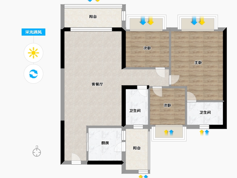 广东省-肇庆市-金沙1号-81.26-户型库-采光通风