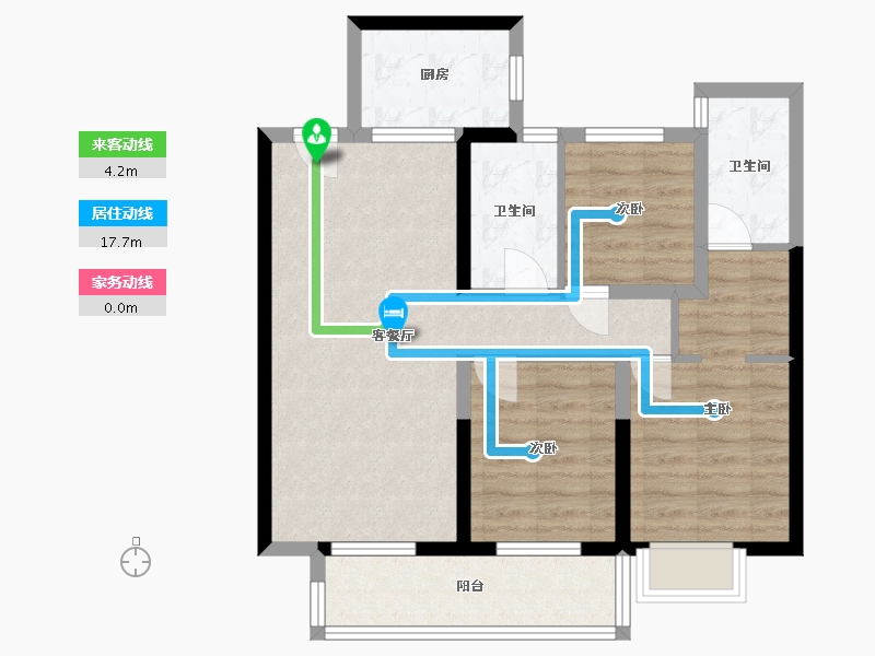 云南省-昆明市-龙泉俊园-90.00-户型库-动静线