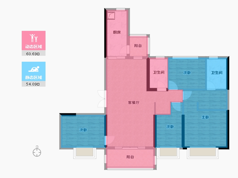 广东省-清远市-清远恒大银湖城-106.78-户型库-动静分区