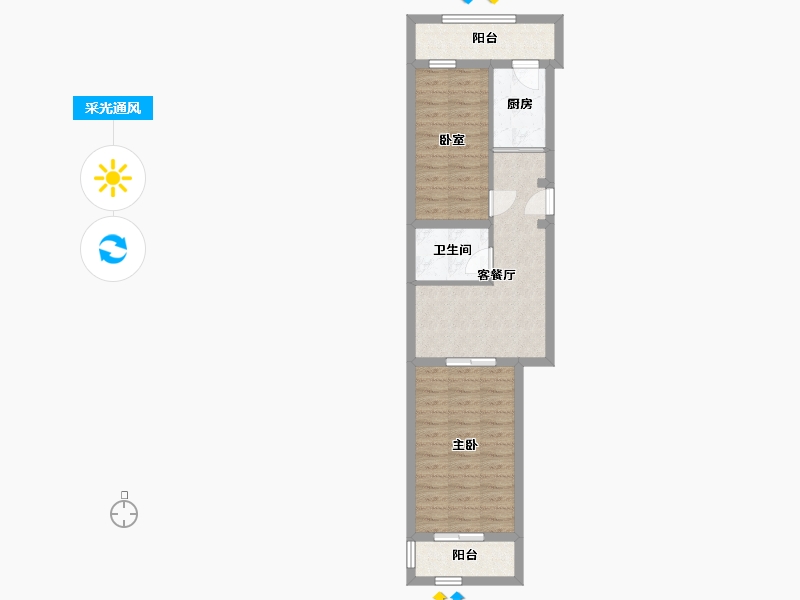 北京-北京市-木樨地地-54.60-户型库-采光通风
