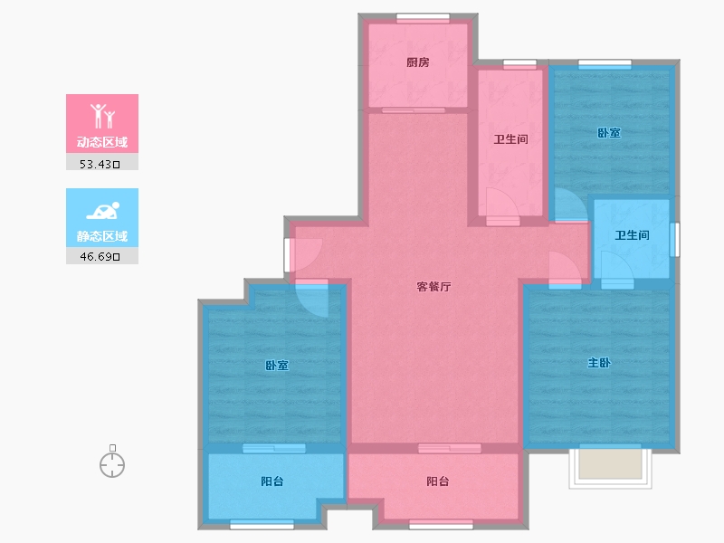 山东省-临沂市-江泉华府-100.00-户型库-动静分区