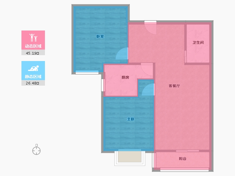 陕西省-西安市-西材新园小区-82.00-户型库-动静分区