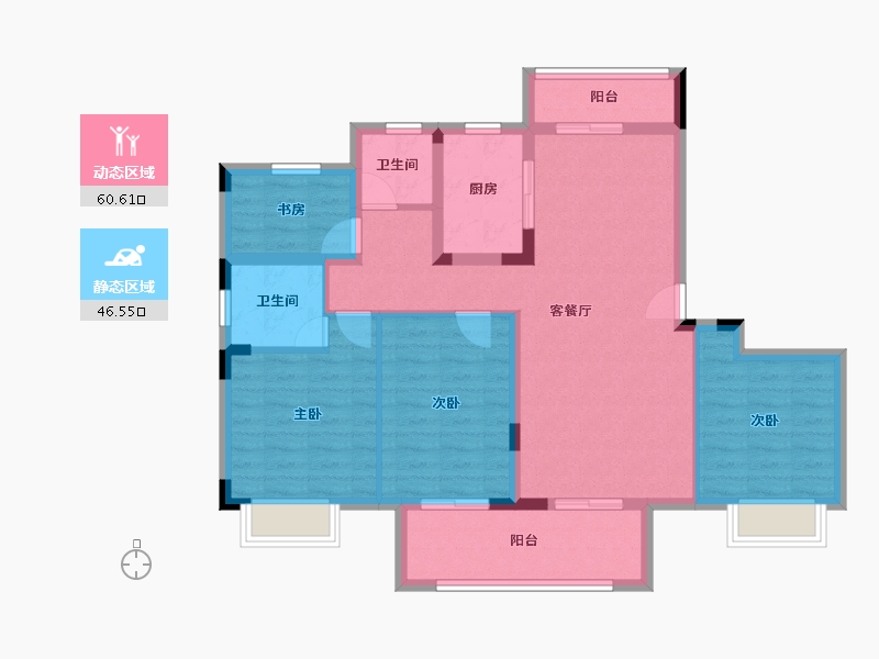 湖南省-株洲市-锦湘悦-128.00-户型库-动静分区