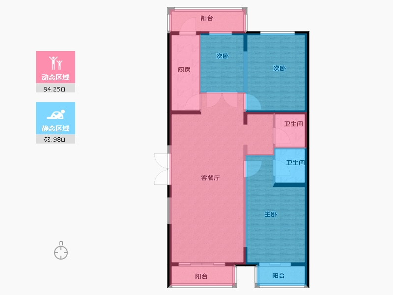 河北省-邯郸市-招贤天琴大厦-2号楼-135.00-户型库-动静分区