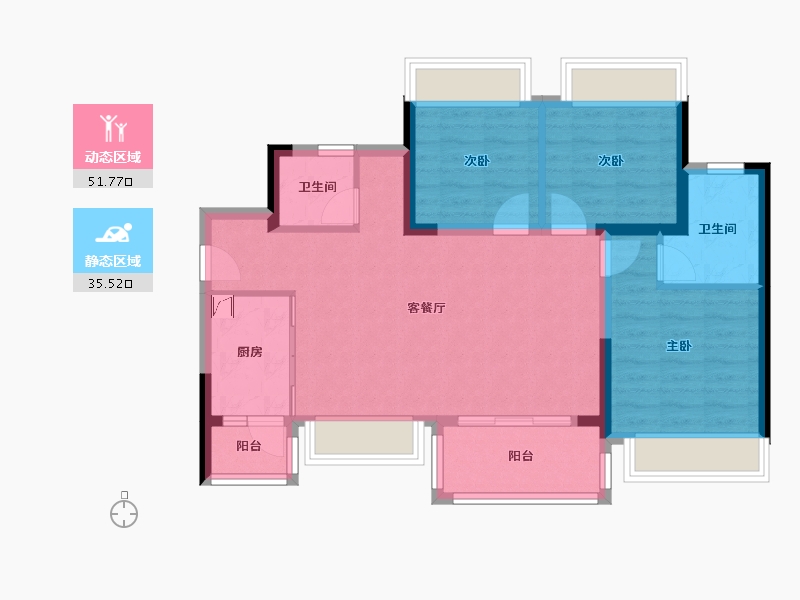 四川省-南充市-蘭台府-86.00-户型库-动静分区