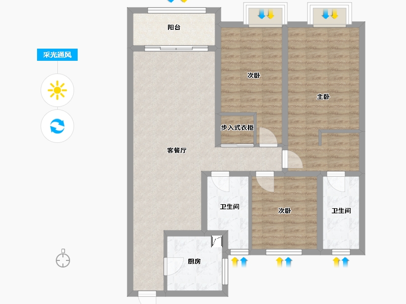 江苏省-连云港市-韵湖澜湾-98.55-户型库-采光通风