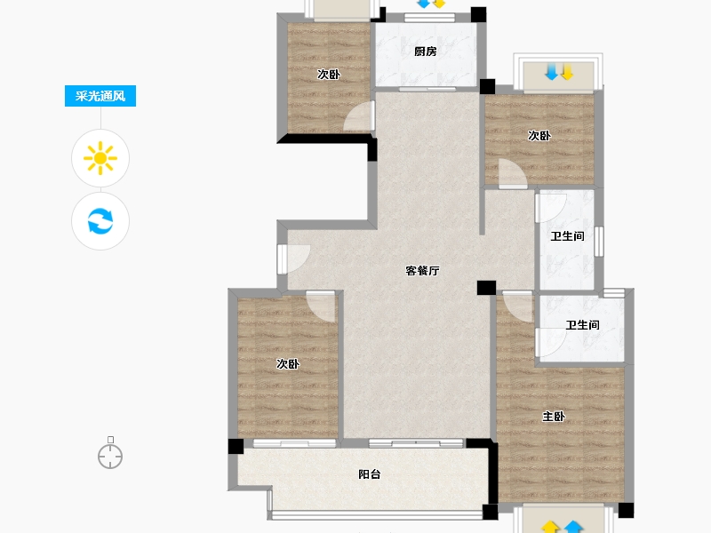 福建省-三明市-美地福邸-113.00-户型库-采光通风