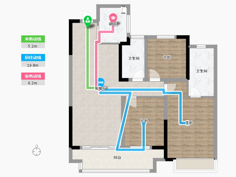 江苏省-镇江市-中企檀悦名居-98.00-户型库-动静线