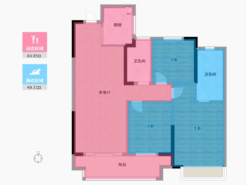 江苏省-镇江市-中企檀悦名居-98.00-户型库-动静分区