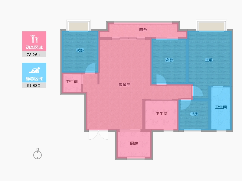 山西省-临汾市-恒安府-126.00-户型库-动静分区