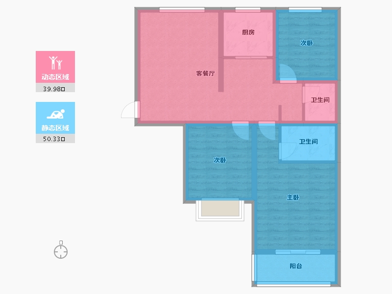 山西省-吕梁市-学府城-84.47-户型库-动静分区