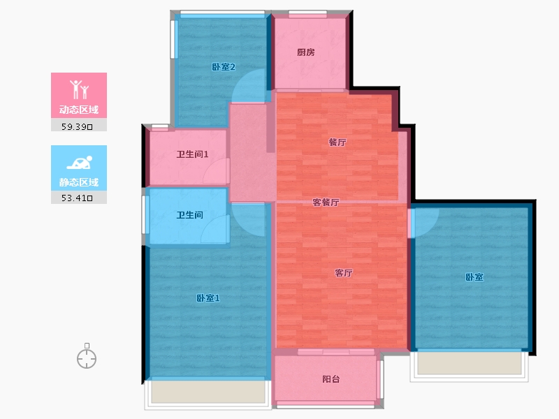 浙江省-湖州市-兴樾府-102.12-户型库-动静分区