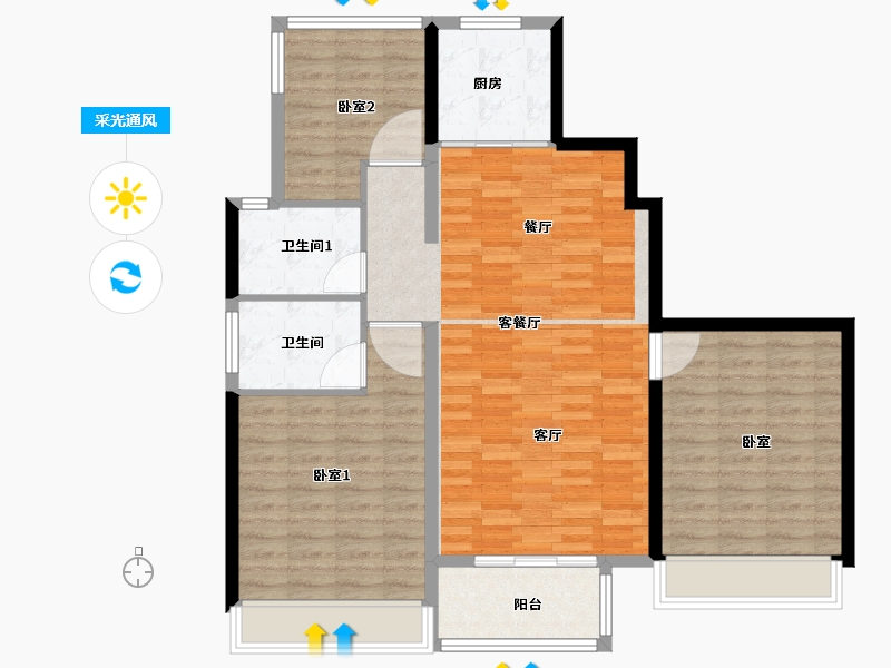 浙江省-湖州市-兴樾府-102.12-户型库-采光通风