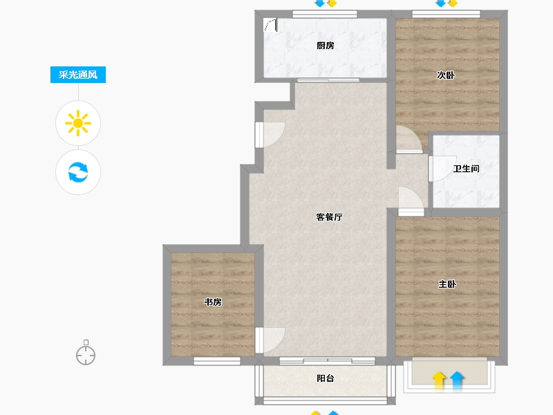 山西省-大同市-世纪豪园-98.00-户型库-采光通风