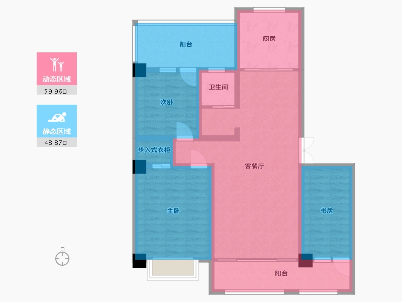 新疆维吾尔自治区-伊犁哈萨克自治州-广澜庭小区-110.00-户型库-动静分区