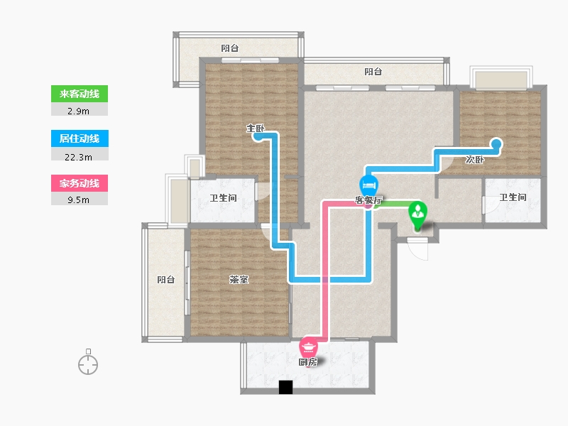 湖北省-武汉市-锦绣汉江-160.00-户型库-动静线