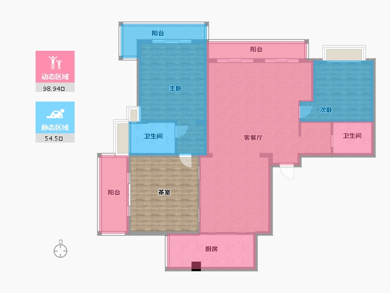 湖北省-武汉市-锦绣汉江-160.00-户型库-动静分区