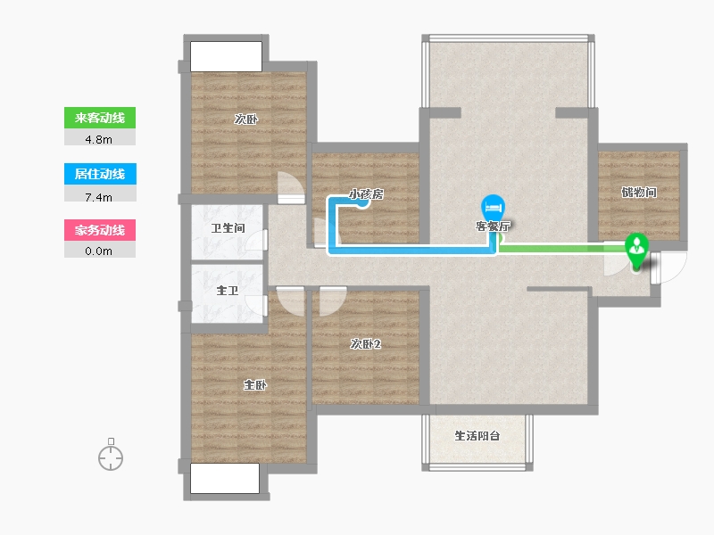 广西壮族自治区-南宁市-大都公馆-119.76-户型库-动静线