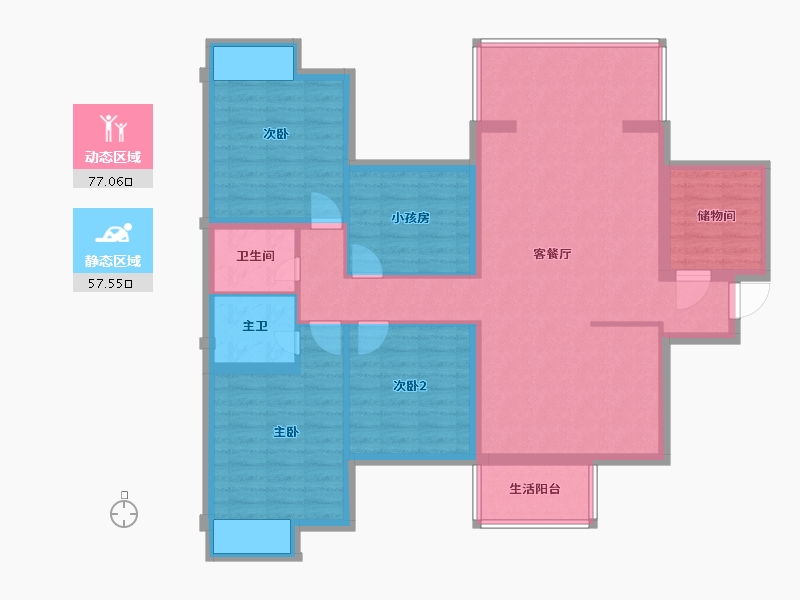 广西壮族自治区-南宁市-大都公馆-119.76-户型库-动静分区