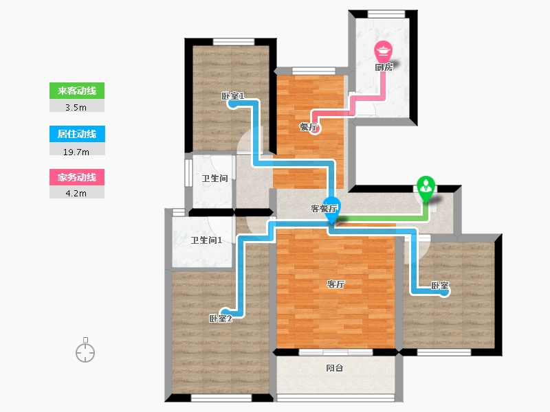 浙江省-湖州市-新都·泰和府-88.49-户型库-动静线