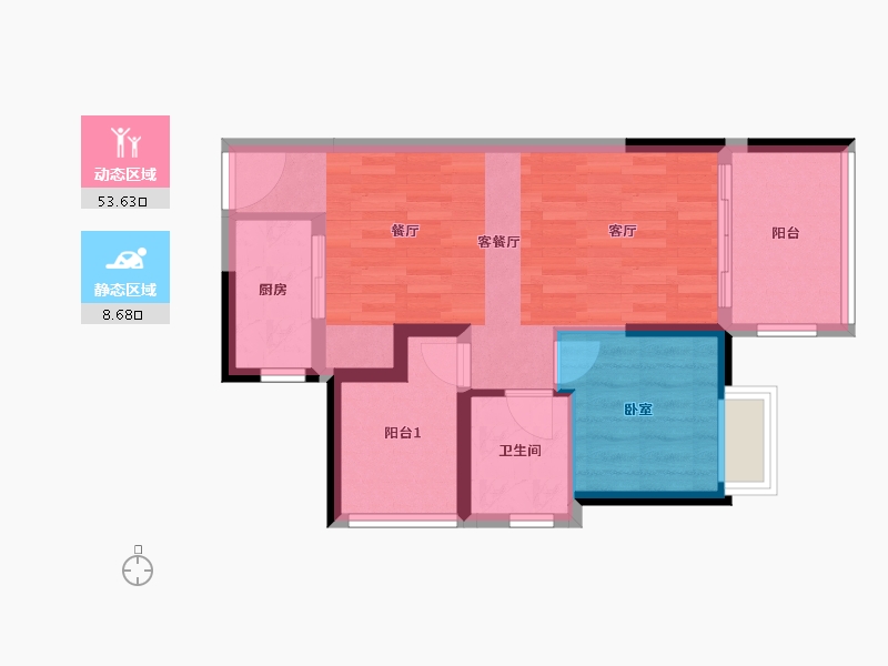 广东省-惠州市-鸿江尚城世家-55.47-户型库-动静分区