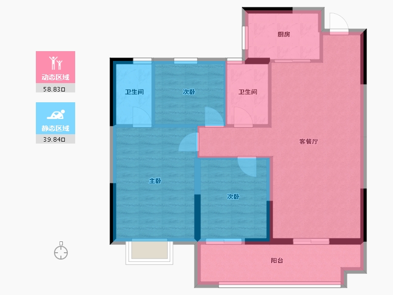 湖北省-咸宁市-咸宁·壹号院-92.97-户型库-动静分区